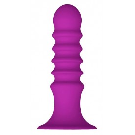 Фиолетовый ребристый анальный стимулятор RIBBED PLUG - 13,5 см.