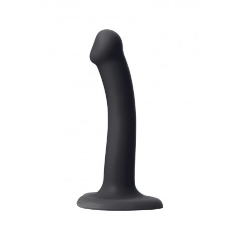 Черный фаллос на присоске Silicone Bendable Dildo S - 17 см.