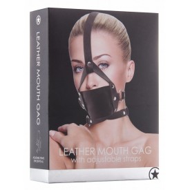 Чёрный кожаный кляп Leather Mouth Gag