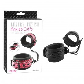 Чёрные кожаные оковы на ноги Ankles Cuffs