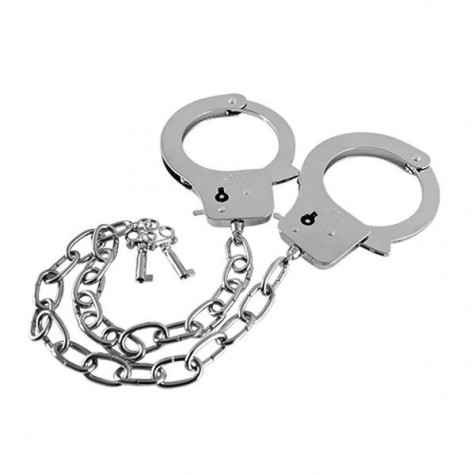 Наручники на длинной цепочке с ключами Metal Handcuffs Long Chain