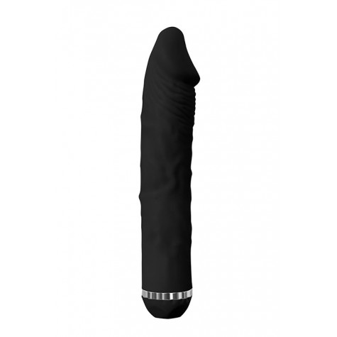 Чёрный вибратор-реалистик без мошонки PURRFECT SILICONE DELUXE 8INCH - 20 см.