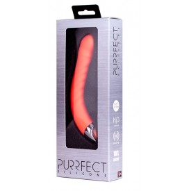 Оранжевый G-вибратор из силикона PURRFECT SILICONE G-SPOT VIBRATOR - 16,5 см.